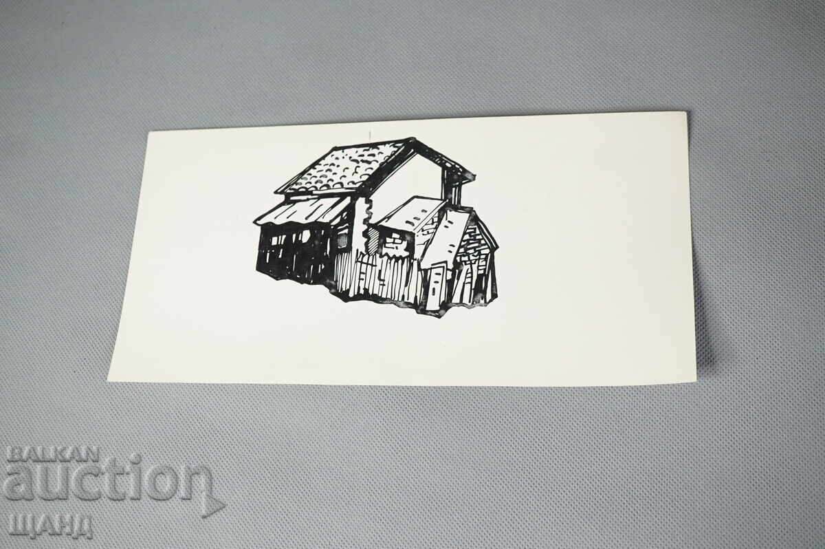 Desen vechi de maestru, tuș, casă țărănească veche