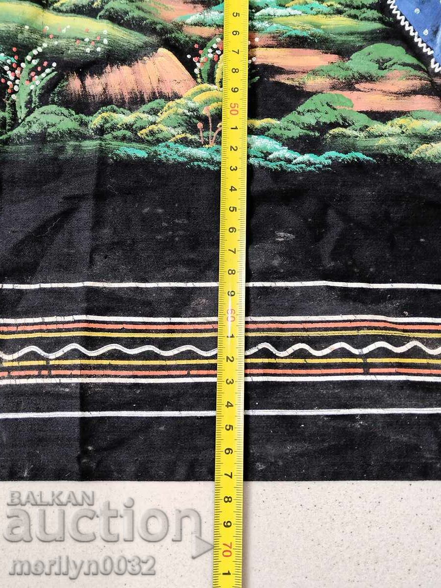 Παλιό χειροποίητο ζωγραφισμένο χαλί τοίχου 120/68 εκ. χαλί τάπητας - 5