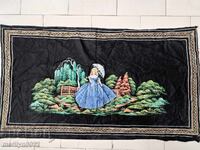 Covor de perete vechi, pictat manual 120/68 cm, covor covoare