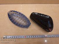 Cenușar din sticlă și ceramică retro soc