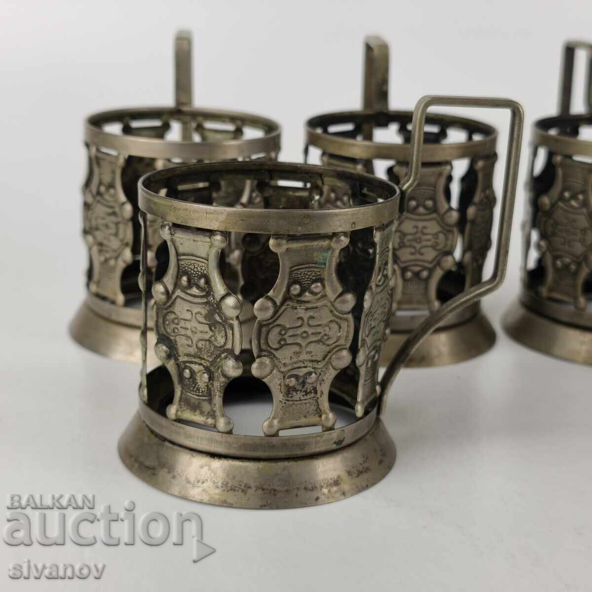 Стар комплект от 5 подстакани стакани сервиз СССР #5947 с цена 29.99 лв. | € 15.33