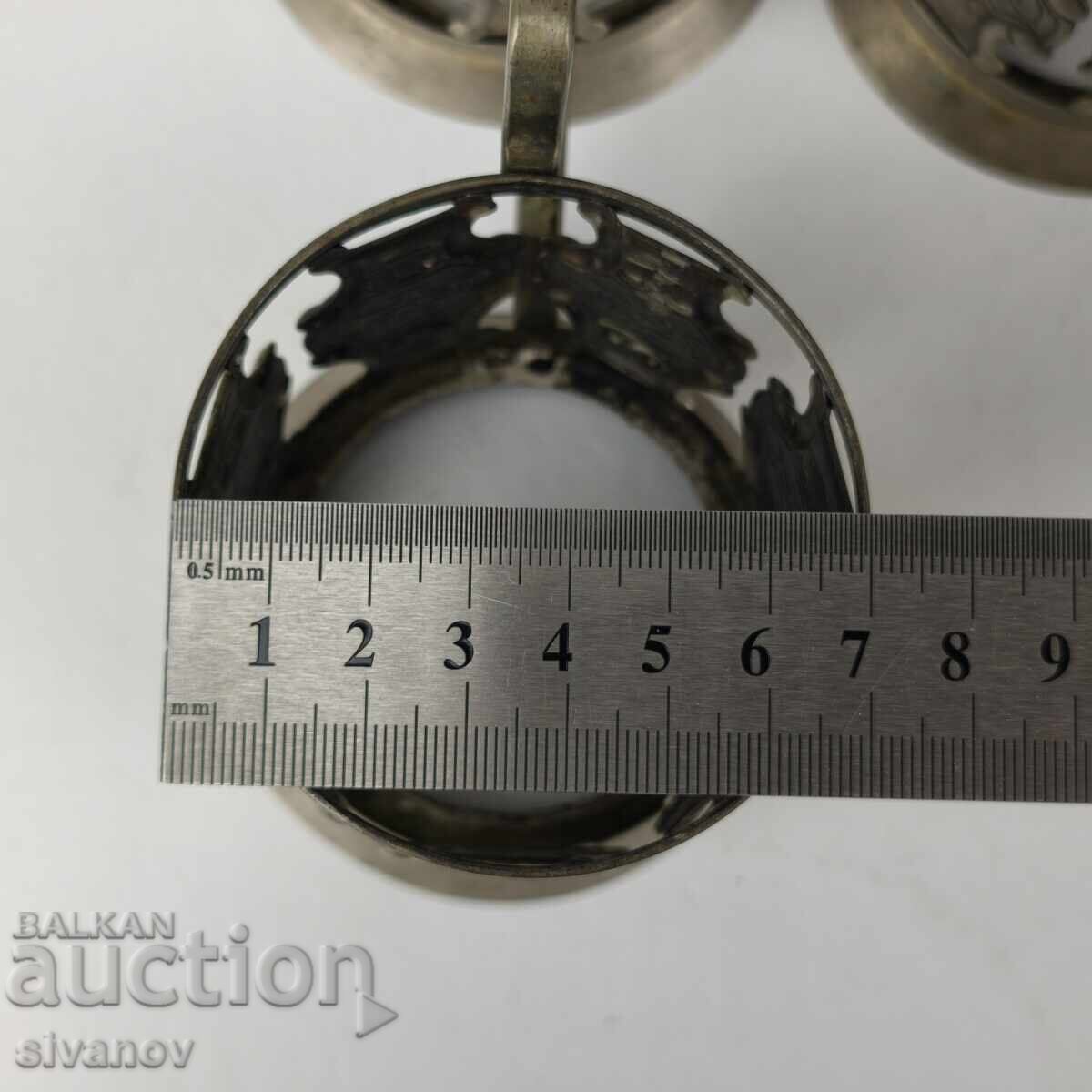 Стар комплект от 5 подстакани стакани сервиз СССР #5947 - 7