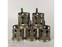 Σετ από 5 σουβέρ γυαλιού σερβίτσιο ΕΣΣΔ #5947