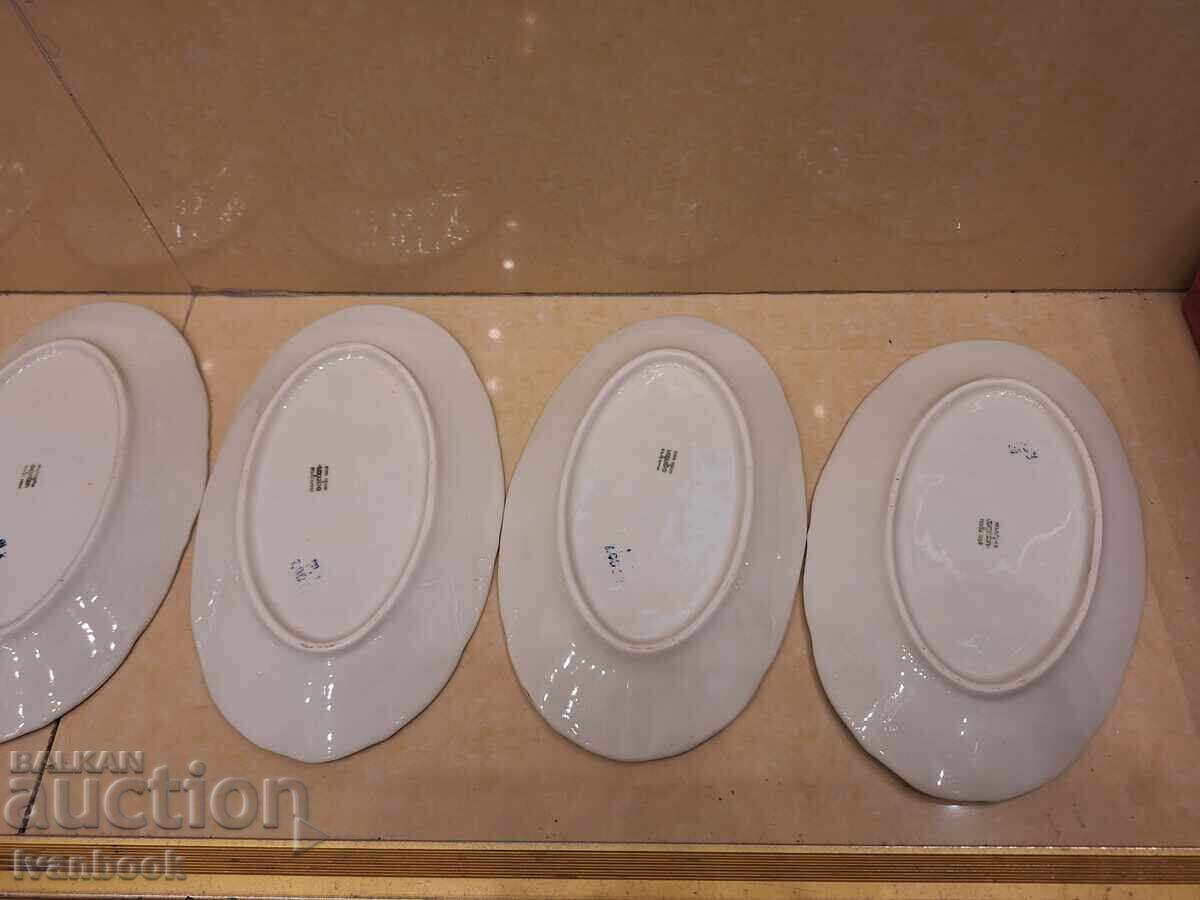 Πορσελάνινες πιατέλες 5τμχ ρετρό σοσιαλ - 6