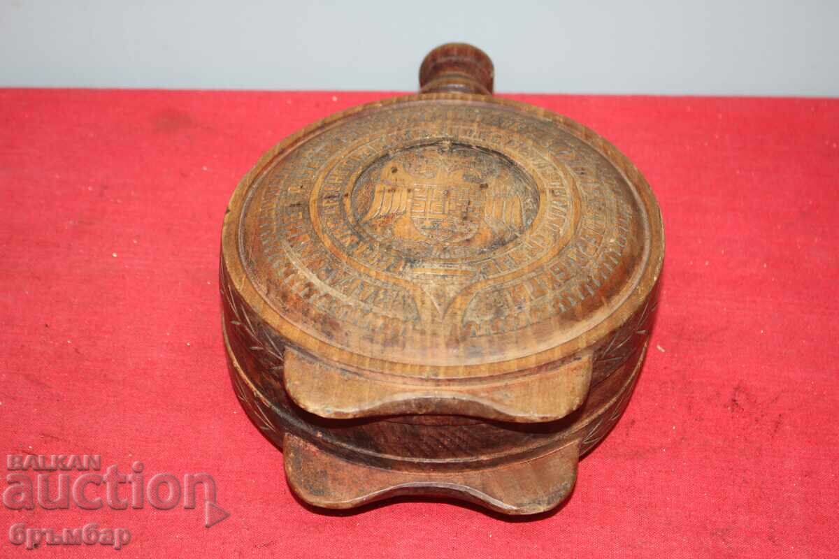 Παλιά, μοναδική ξυλόγλυπτη φιάλη (μπουκάλι) - 6