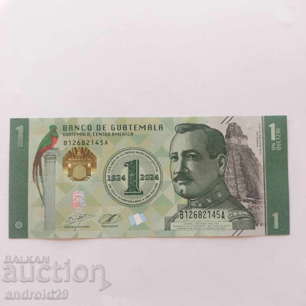 GUATEMALA / GUATEMALA 1 Quetzal 2024 - Banknote