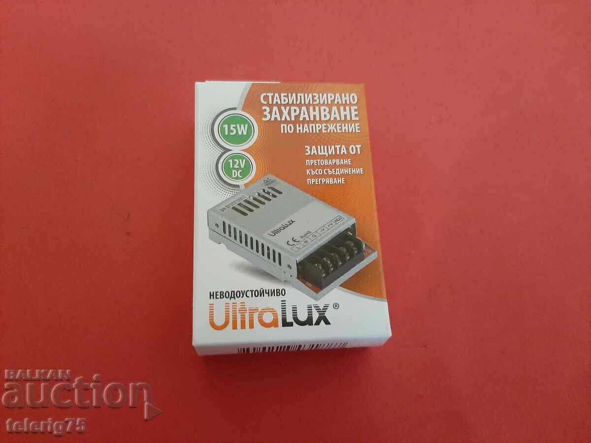 Τροφοδοτικό UltraLux για LED ταινίες 15W,1.25A,12V