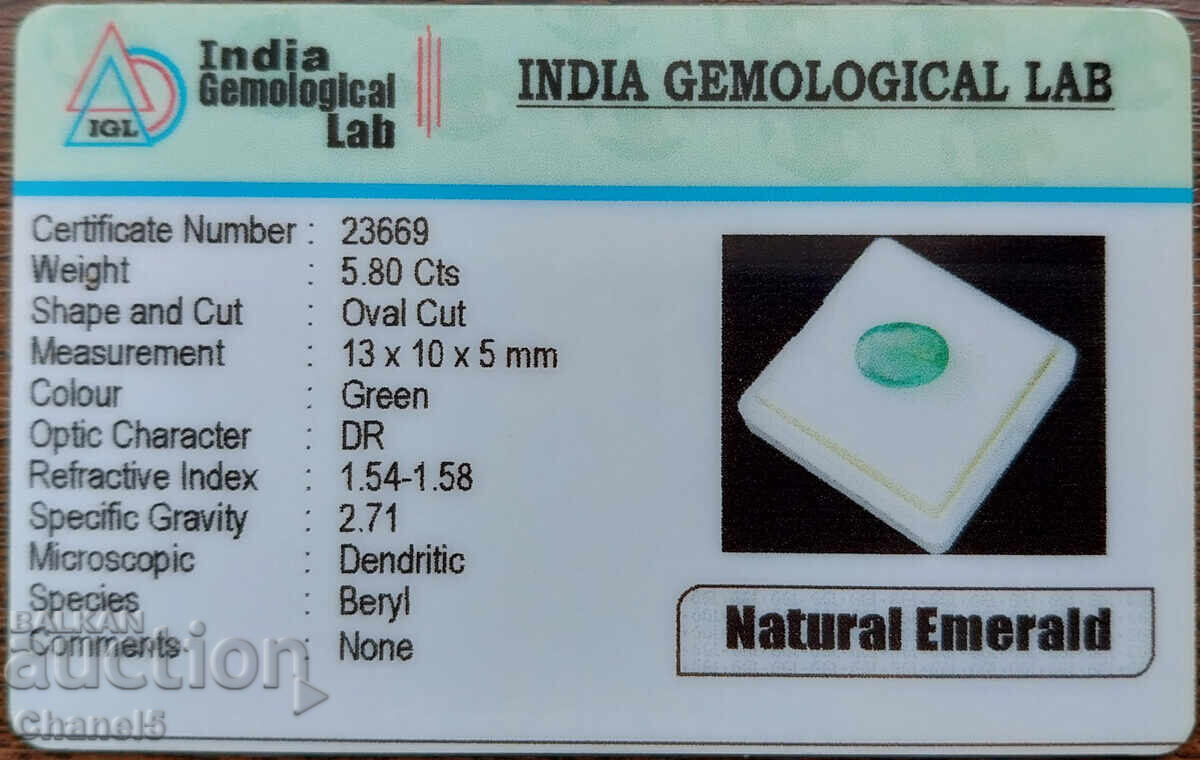 Delivery of NATURAL EMERALD, OVAL - CERTIFICATE - 5.80 ct (6) Delivery of NATURAL EMERALD, OVAL - CERTIFICATE - 5.80 ct (6)
