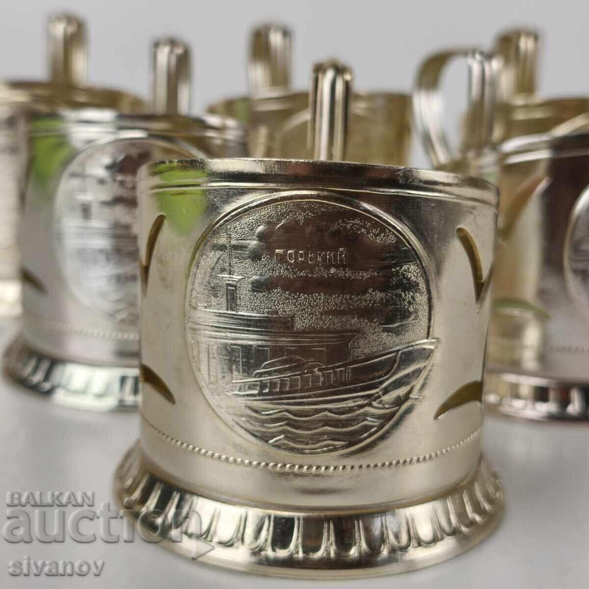 Starter set of 6 glass coasters service USSR #5948 with price 24.99 BGN | € 12.78 Starter set of 6 glass coasters service USSR #5948 with price 24.99 BGN | € 12.78