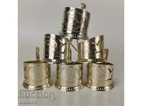 Starter set of 6 glass coasters service USSR #5948