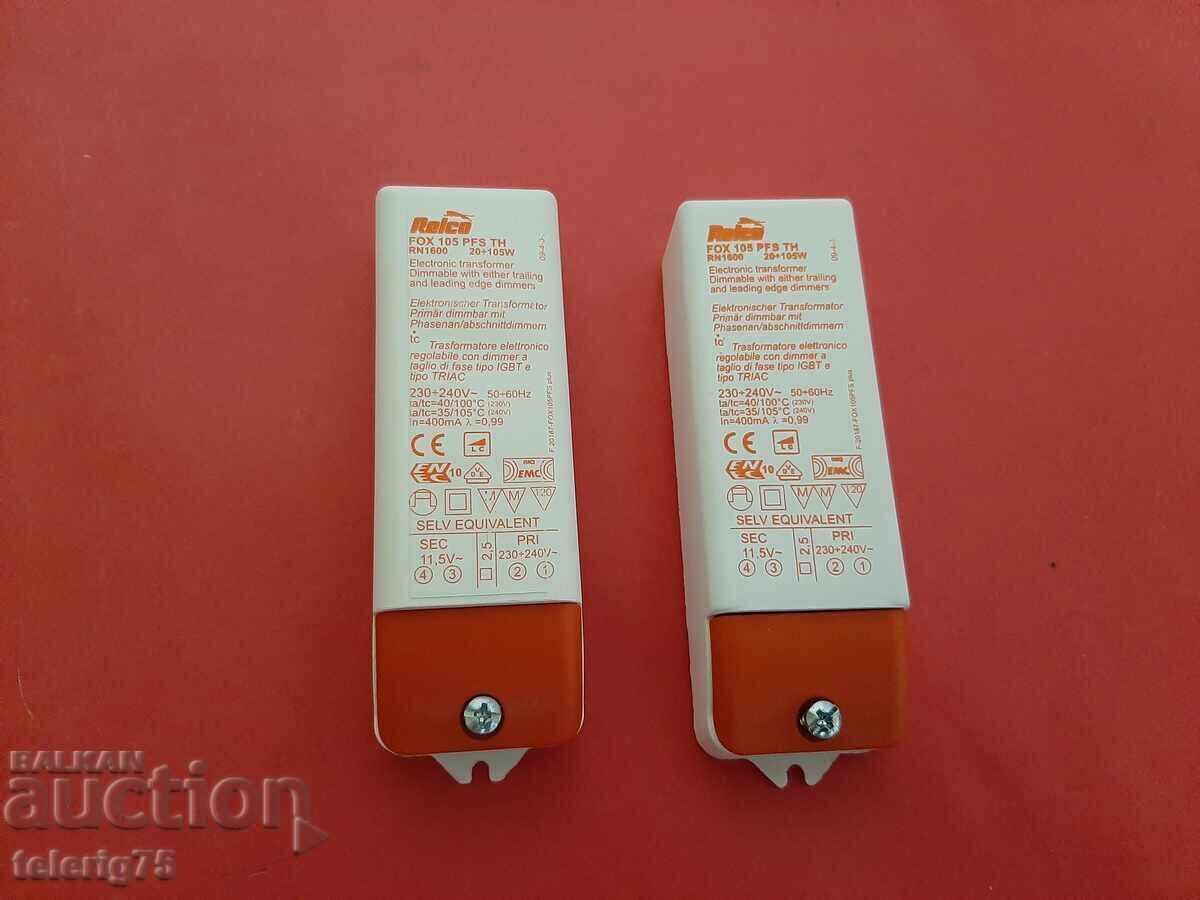 Ηλεκτρονικός μετασχηματιστής dimmer RELCO, 220/12V, 20-105W - 2τμχ