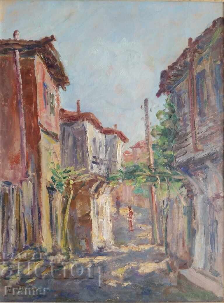 Pavel Todorov 1894-1989 Stradă în Nesebăr anii 1940 - 7