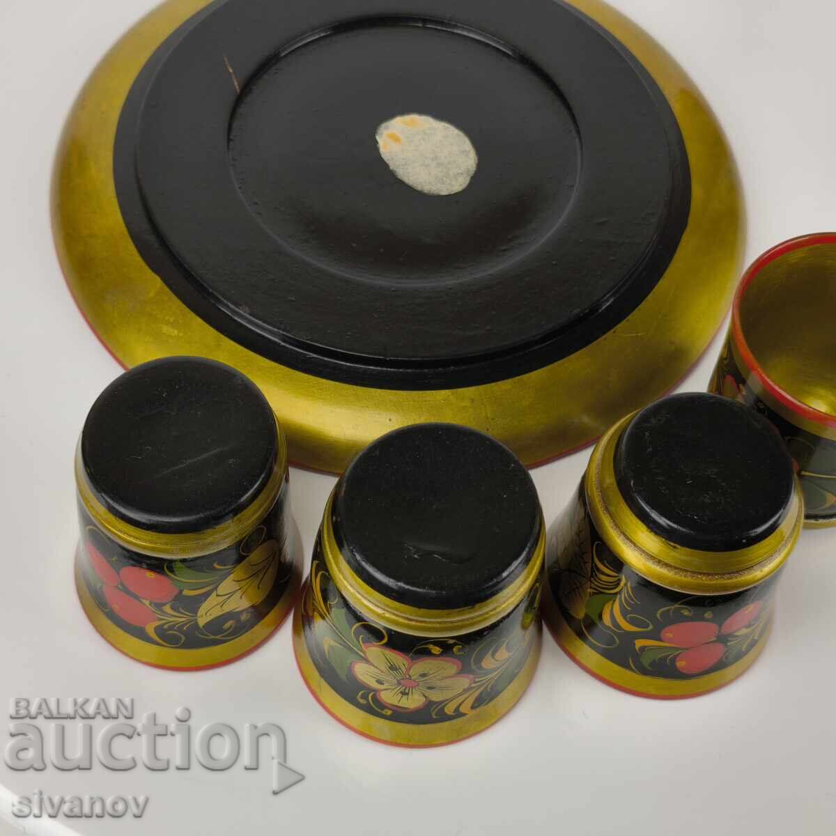 Παράδοση Παλιό σετ φλιτζανιών και δίσκου ζωγραφισμένα ΕΣΣΔ #5954 Παράδοση Παλιό σετ φλιτζανιών και δίσκου ζωγραφισμένα ΕΣΣΔ #5954