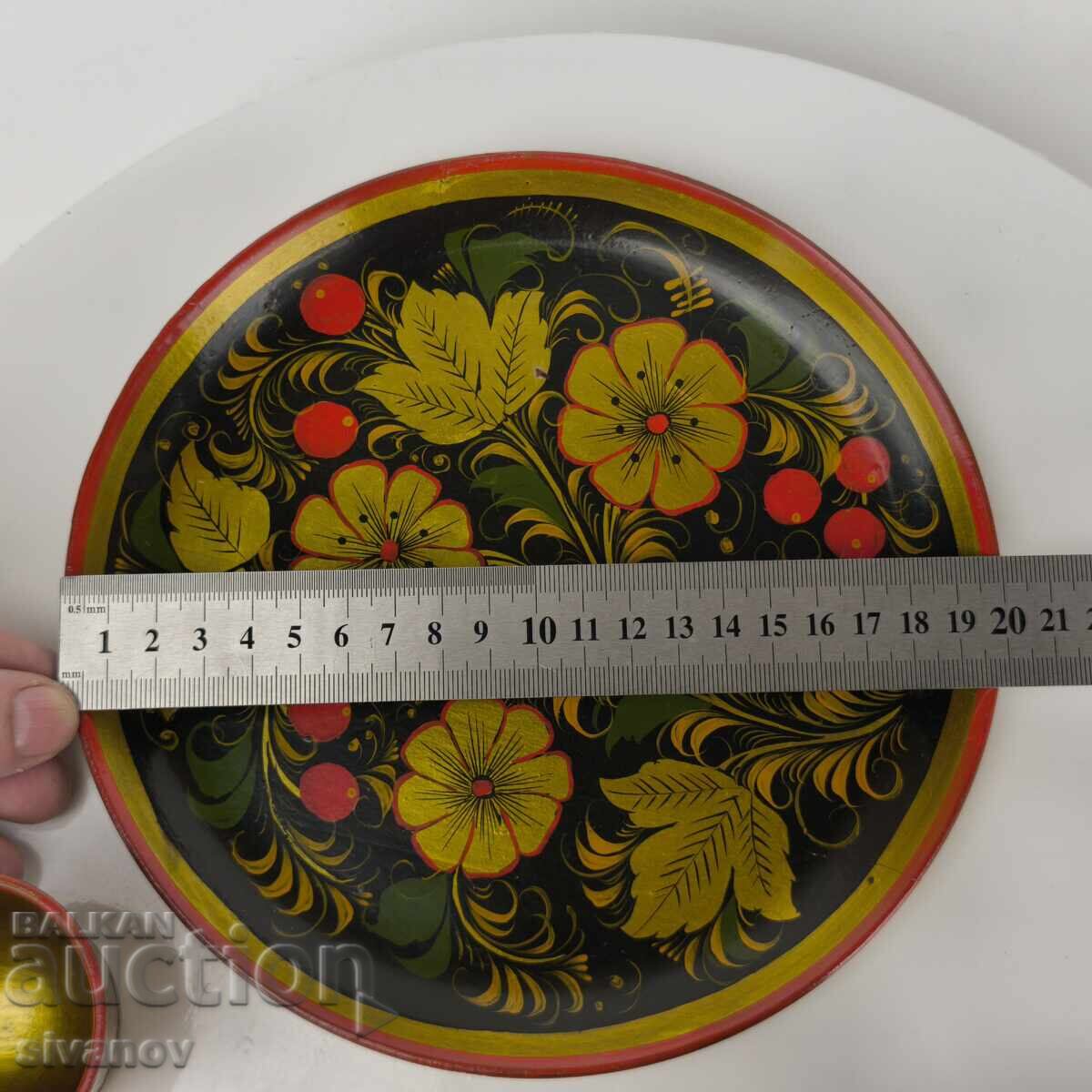 Παλιό σετ φλιτζανιών και δίσκου ζωγραφισμένα ΕΣΣΔ #5954 - 5 Παλιό σετ φλιτζανιών και δίσκου ζωγραφισμένα ΕΣΣΔ #5954 - 5