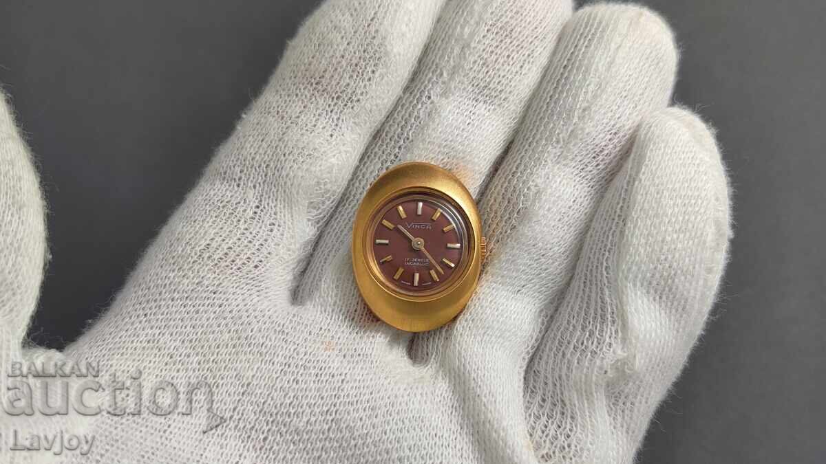 Vinca συλλεκτικό χειροποίητο γυναικείο επιχρυσωμένο ρολόι 7