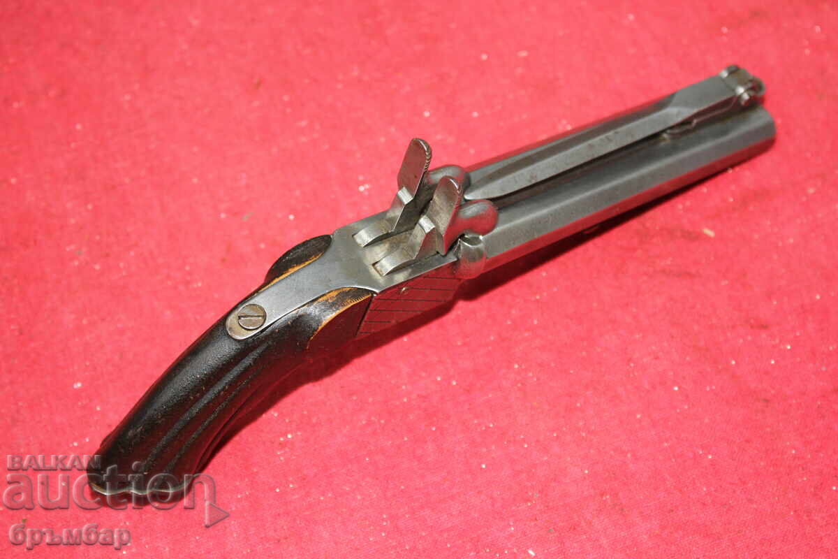 Delivery of Double-barreled Lefaucheux-type pistol with bayonet knife