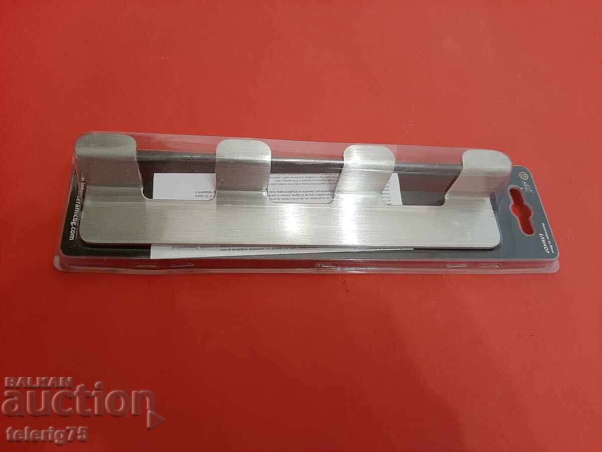 Four-hook towel rack, Stainless steel 'ELINOR'-ICA 5553-4