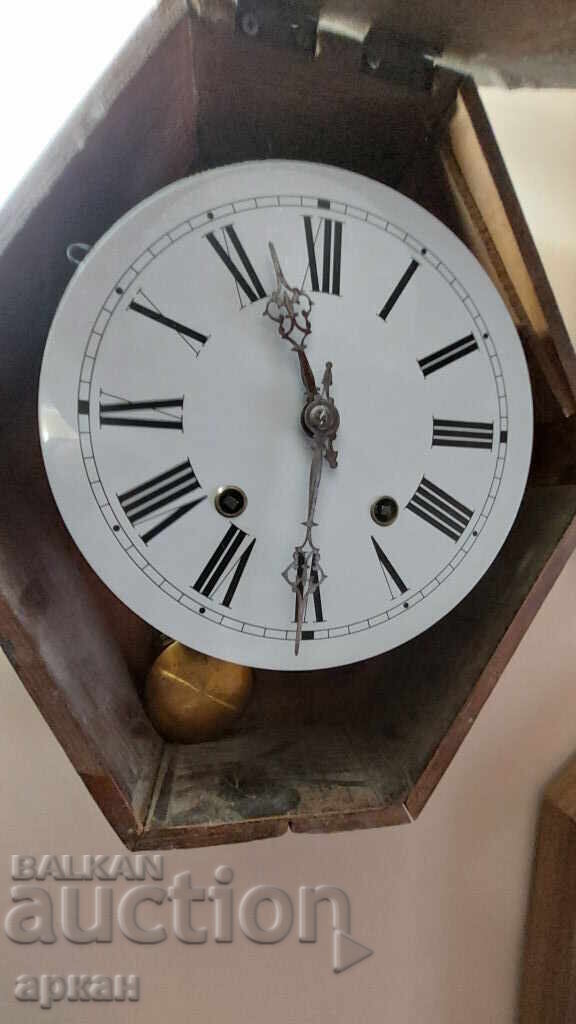 Стенен часовник -края на XIX век ....седеф и орнаменти - 5