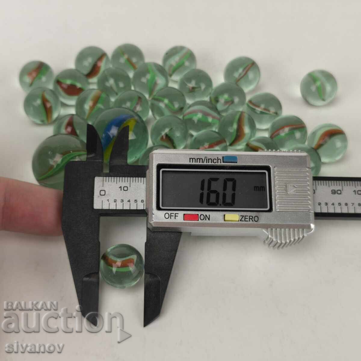 Lot de 31 de bile de sticlă vechi pentru joc #5956 - 7