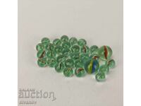 Lot de 31 de bile de sticlă vechi pentru joc #5956