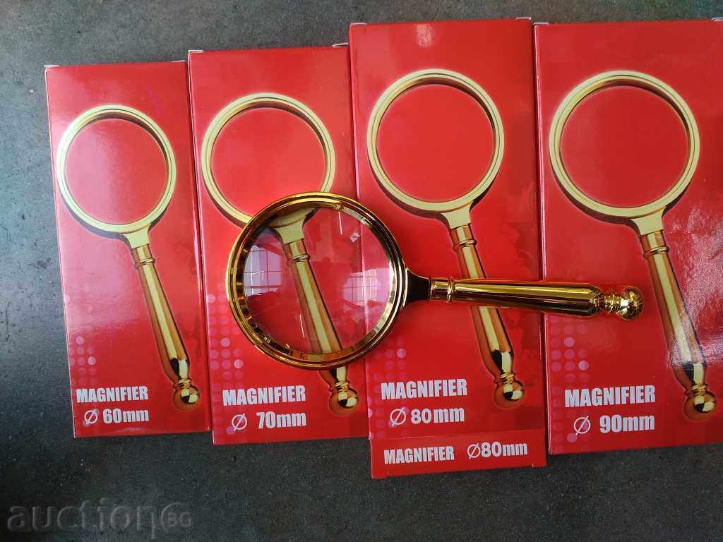 Πολυτελές επιχρυσωμένο μεγεθυντικό φακό με τριπλή μεγέθυνση, 60 mm με τιμή 6.50 BGN | € 3.32