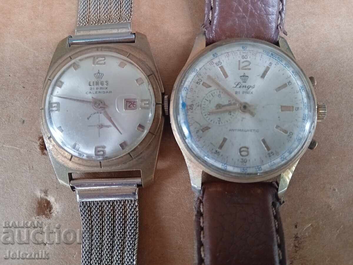 2×Σπάνια Ρολόγια LINGS/Swiss Made Για Επισκευή με τιμή 75.00 BGN | € 38.35