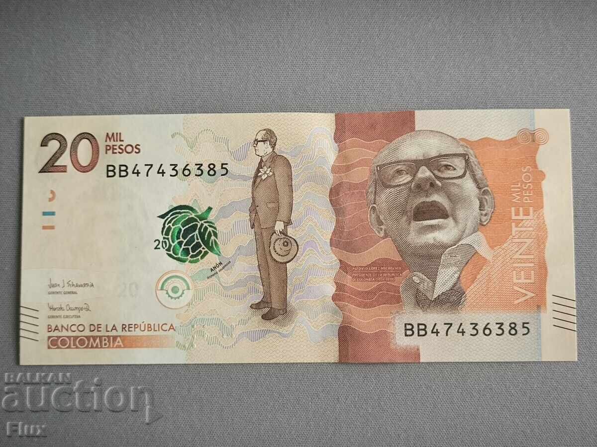 Банкнота - Колумбия - 20 000 песос UNC | 2020г.