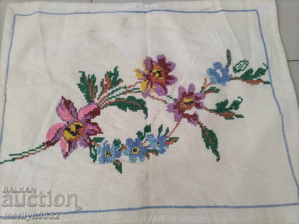 Față de pernă țesută manual, veche