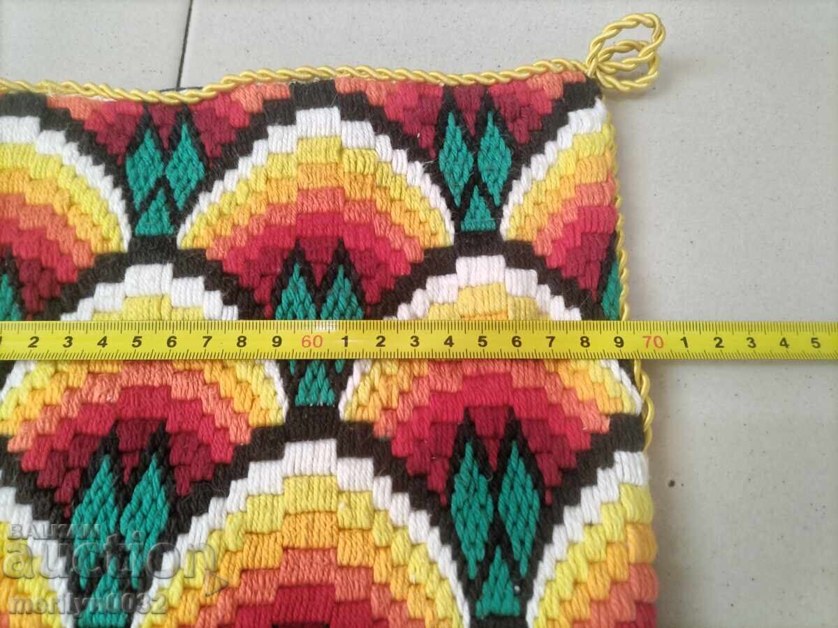 Covor țesut manual vechi pentru perete, colorat - 5