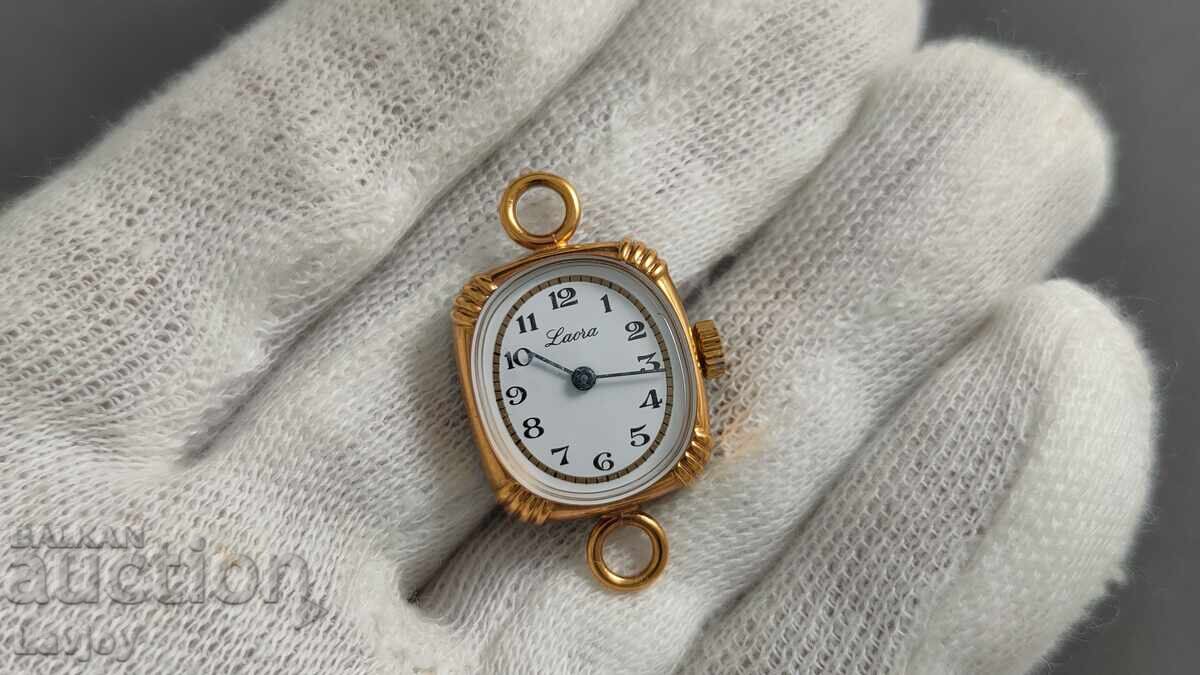 Ceas de mână de damă Laora de colecție, placat cu aur 9