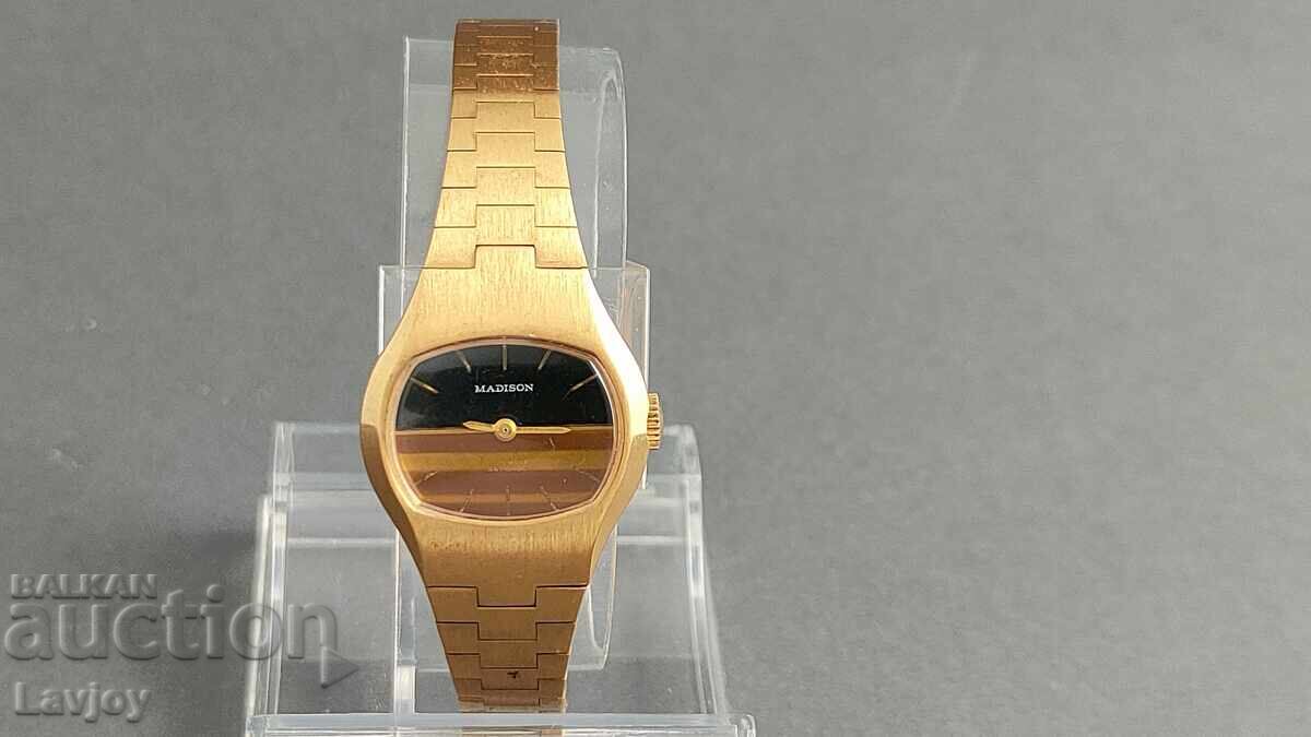 Аукцион Madison колекционерски ръчен дамски позлатен часовник 12