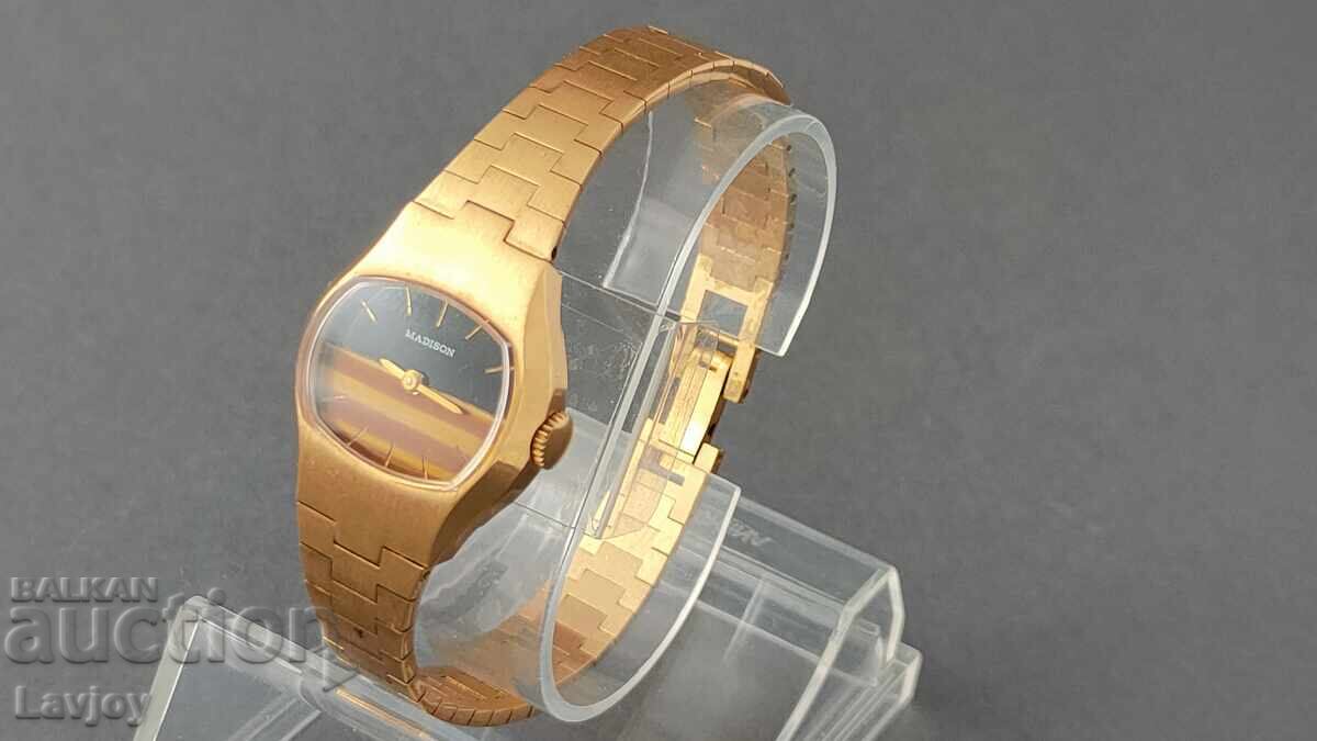 Madison колекционерски ръчен дамски позлатен часовник 12 - 6