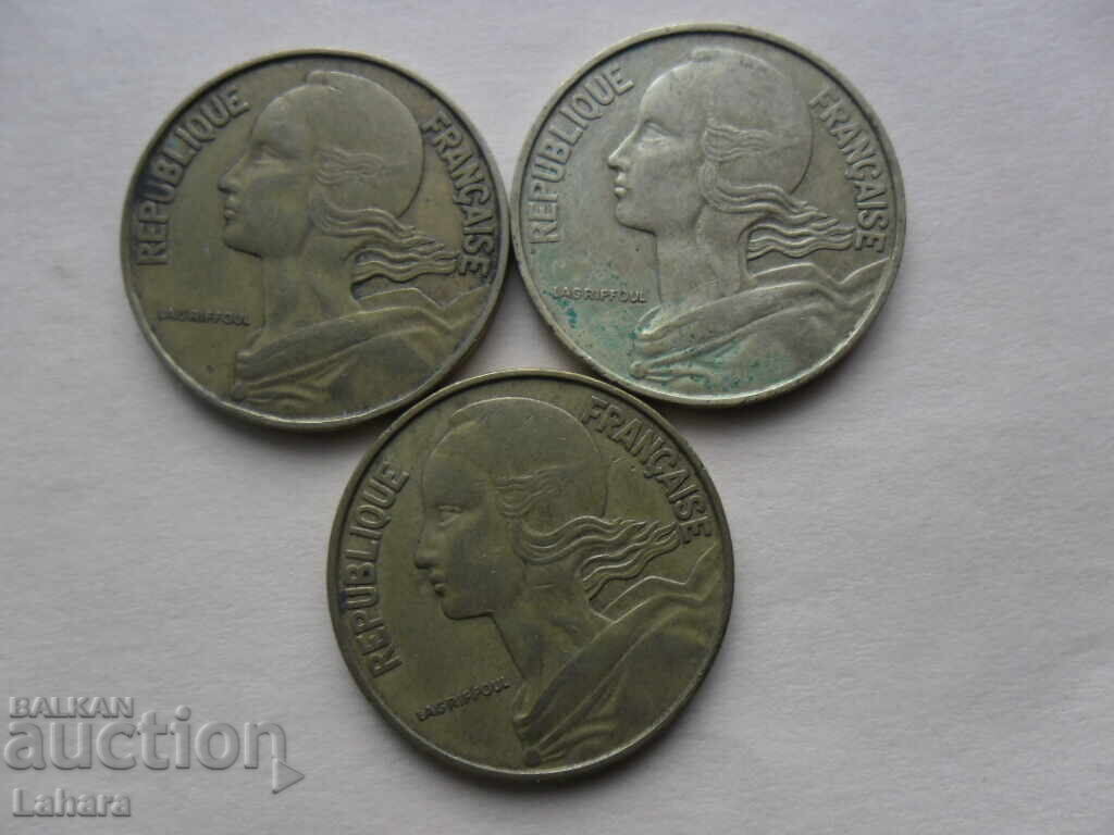 20 сантима 1963 , 1964 , 1967 г. Франция с цена 1.00 лв. | € 0.51