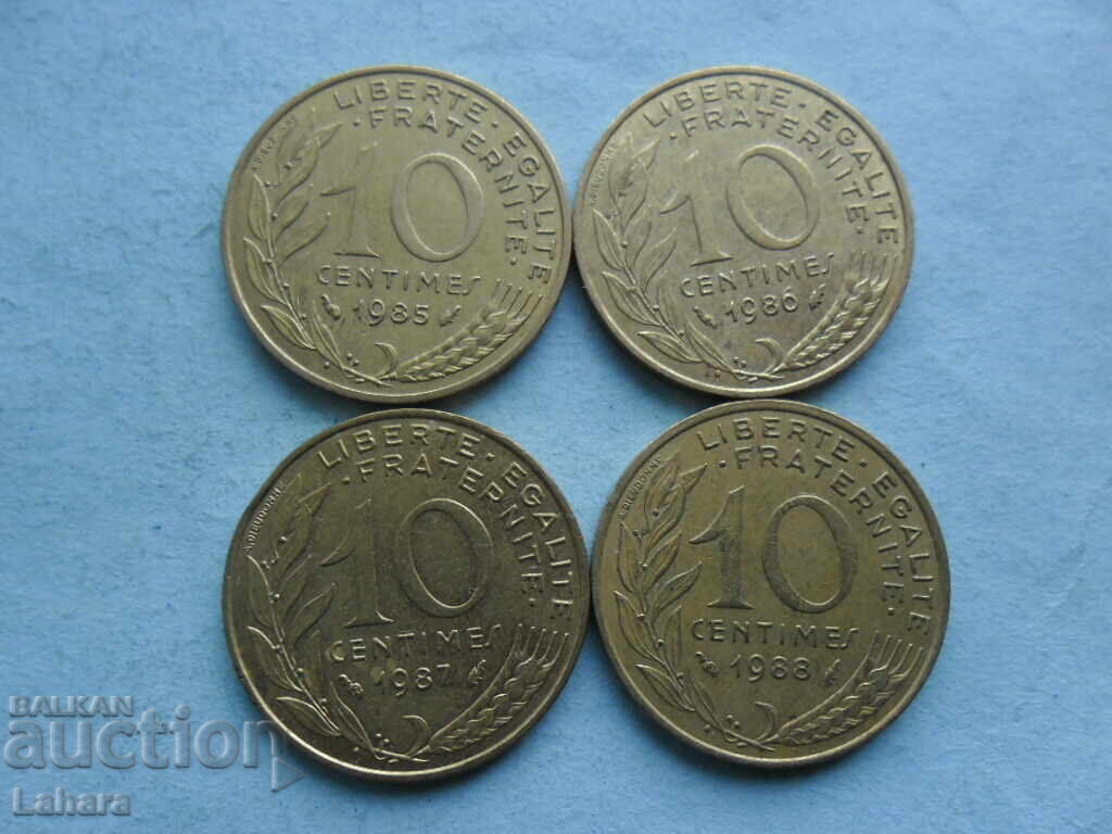 10 λεπτά 1985, 1986, 1987, 1988 g. Γαλλία