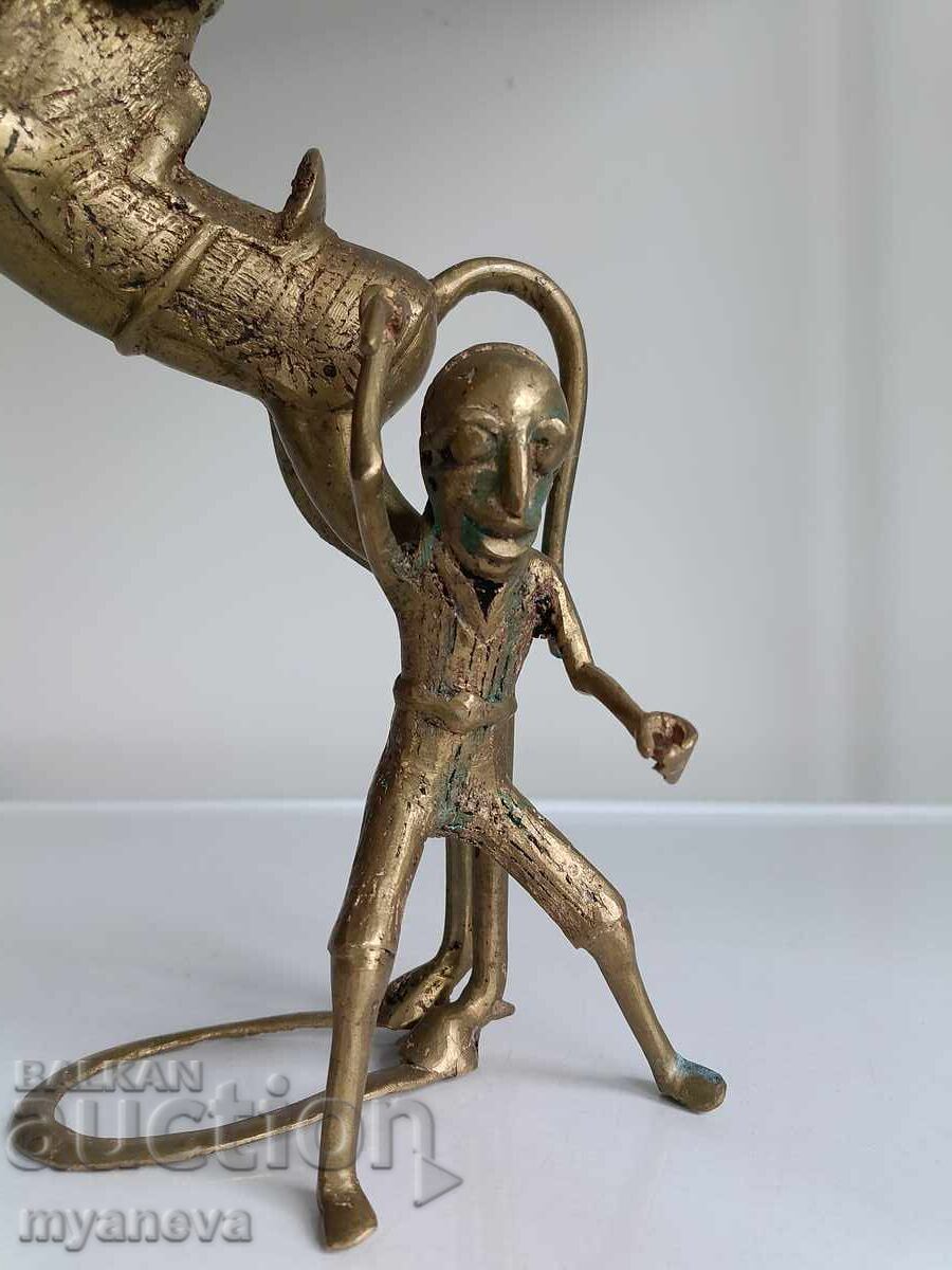 Bronze, massive sculpture with a hunting scene - 6