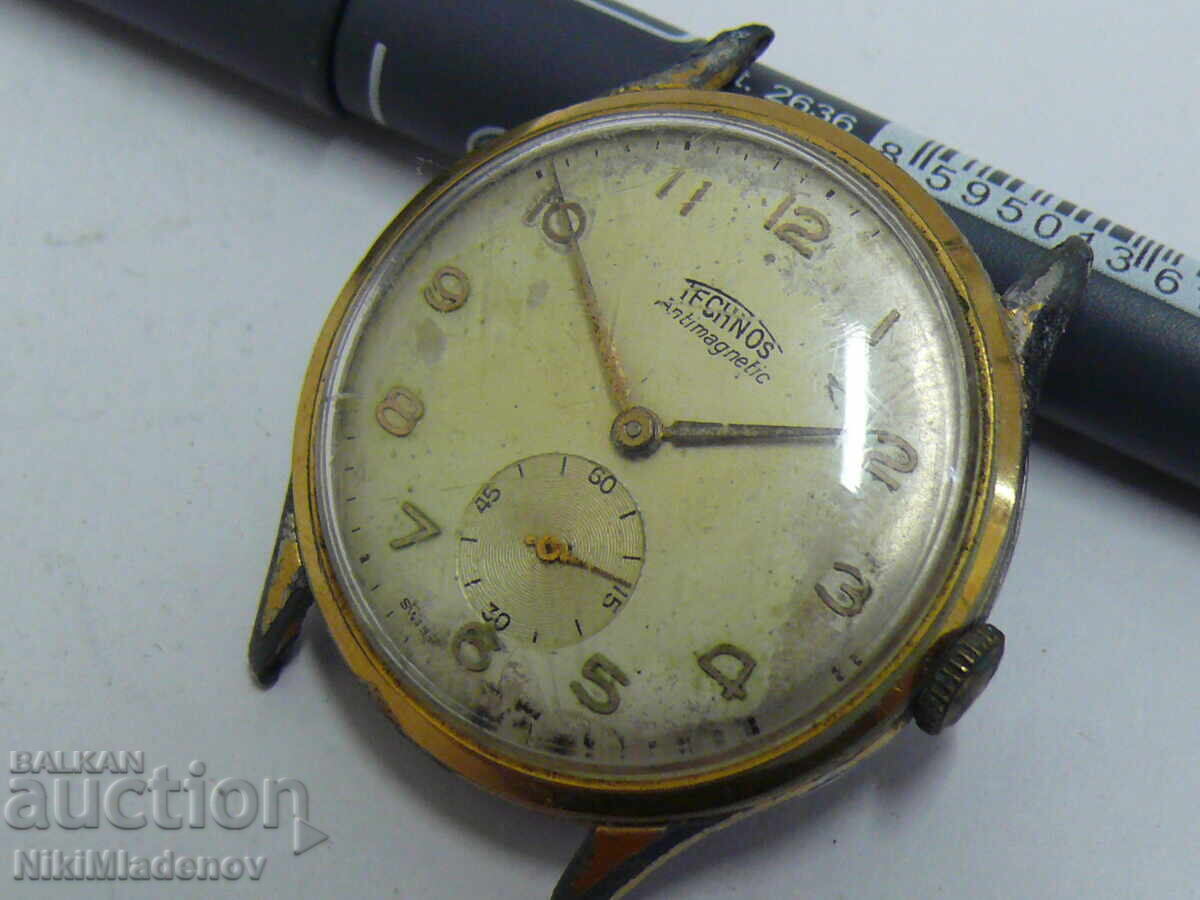 Παράδοση Ελβετικό TECHNOS 15 Jewels Ανδρικό Ρολόι Χεριού, Μη Λειτουργικό Παράδοση Ελβετικό TECHNOS 15 Jewels Ανδρικό Ρολόι Χεριού, Μη Λειτουργικό