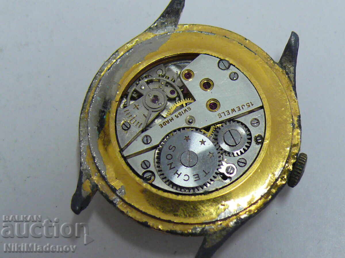 Ελβετικό TECHNOS 15 Jewels Ανδρικό Ρολόι Χεριού, Μη Λειτουργικό - 7 Ελβετικό TECHNOS 15 Jewels Ανδρικό Ρολόι Χεριού, Μη Λειτουργικό - 7