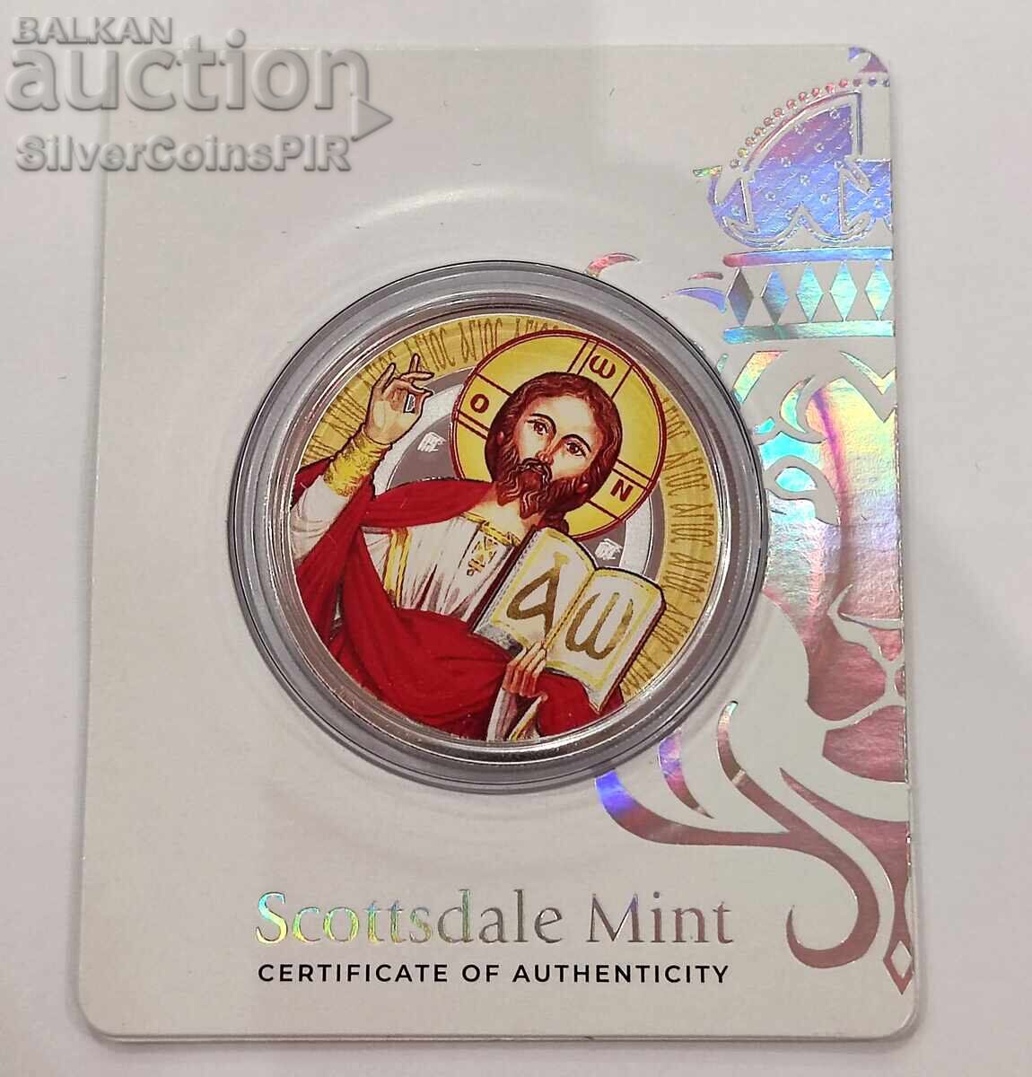 Licitație Argint 1 oz Iisus Hristos 2023 Colorat Samoa Licitație Argint 1 oz Iisus Hristos 2023 Colorat Samoa