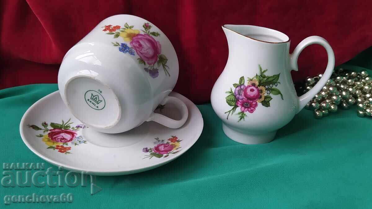 Cana de cafea și latieră retro - KAHLA