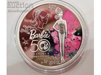 Silver 50g. Barbie Doll 2009 Colored Tuvalu
