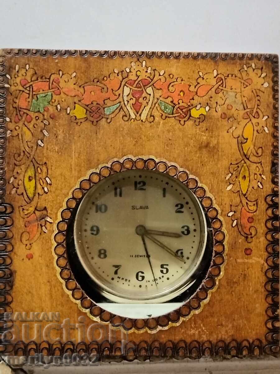 Παλιό ξύλινο κουτί για ρολόι-ξυπνητήρι - 7