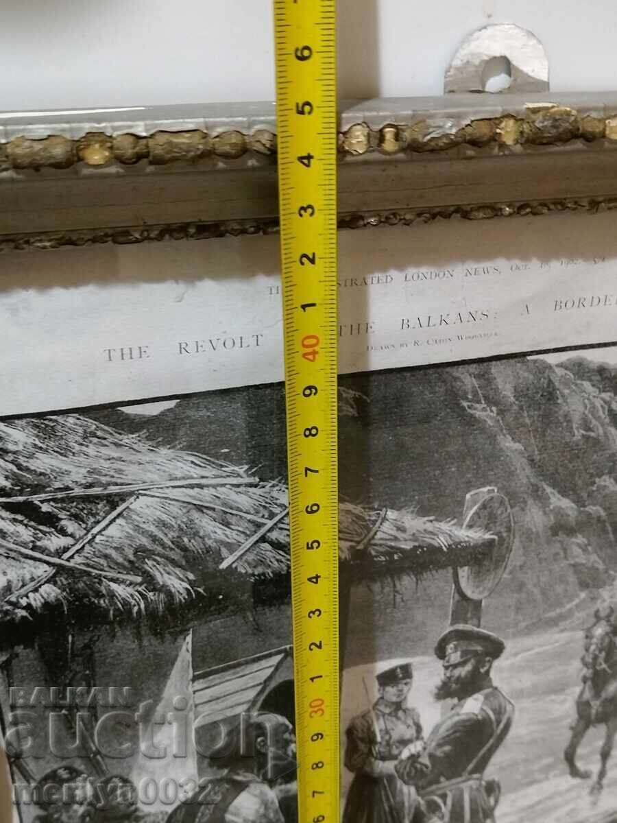 From an English newspaper in a frame, 1902, Bulgarian Post graphic - 6 From an English newspaper in a frame, 1902, Bulgarian Post graphic - 6