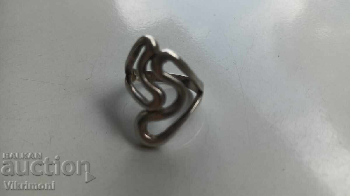 Livrarea Inel 2 inimi, argint, marcaje