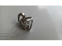 Δαχτυλίδι 2 καρδιές, ασημένιο, σήμανση