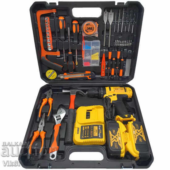 Cordless Screwdriver KRAFT Royal 36V + 111 pieces