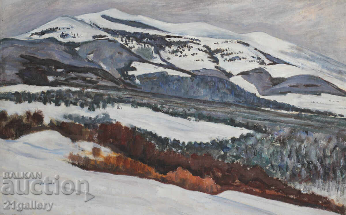 Зимен пейзаж,  маслени бои с цена 700.00 лв. | € 357.90