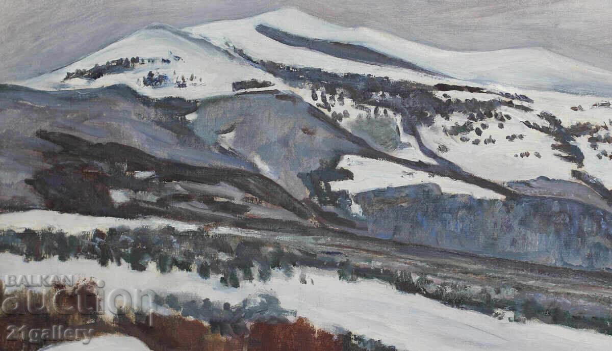 Доставка на Зимен пейзаж,  маслени бои