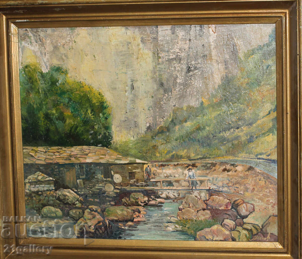 Πέταρ Νέnov (1951-) τοπίο, ελαιογραφία