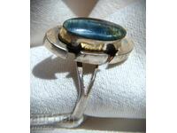 Inel argint, lucrat manual, de designer, cu labradorit, Mexic