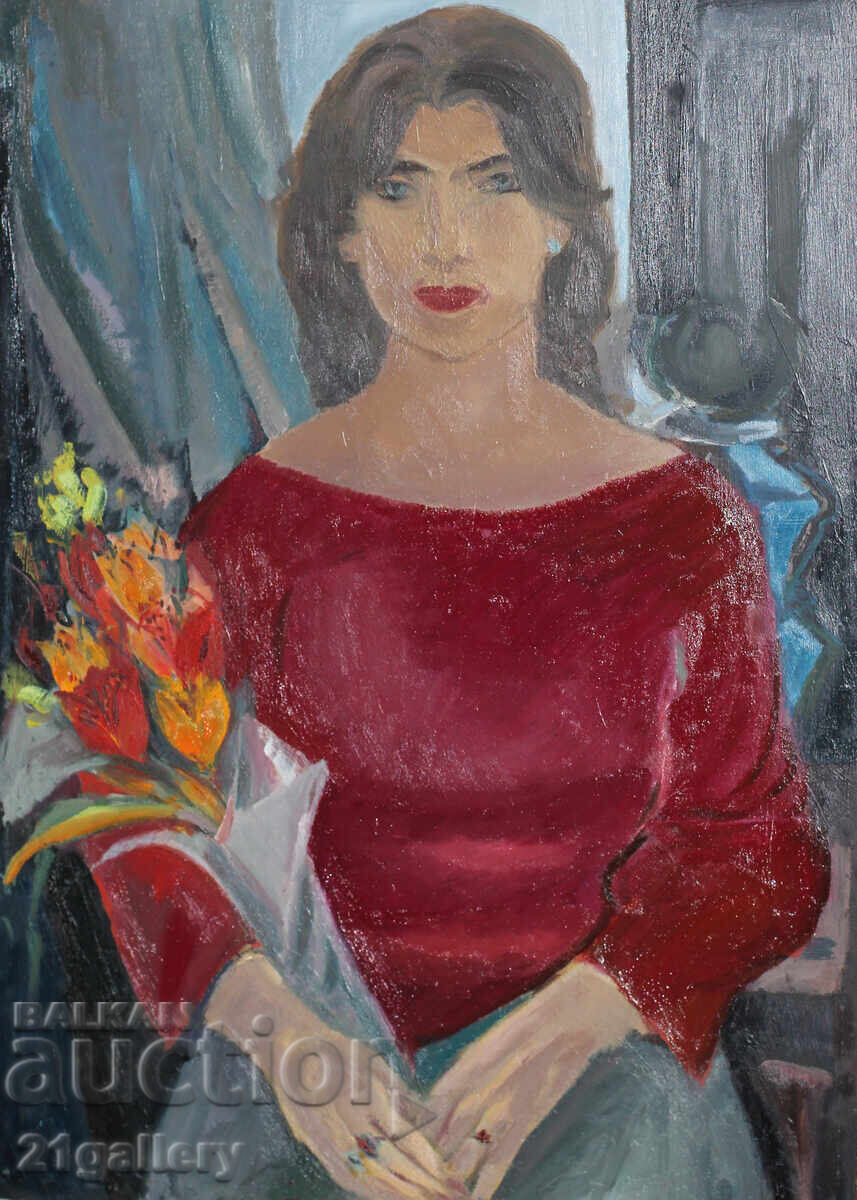 Oil painting, female portrait with price 400.00 BGN | € 204.52